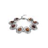 Elegant Cognac Amber Link Bracelet In Sterling Silver The Sevilla, image 