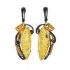 Handcrafted  Floral Amber Earrings In Gold-Plated Sterling Silver The Dew, image 