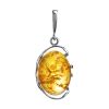 Oval Amber Pendant In Sterling Silver The Vivaldi, image 