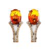Latch Back Amber Earrings In Sterling Silver With Crystals The Raphael, image 