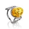 Bold Amber Ring In Sterling Silver The Fairy, Ring Size: 5.5 / 16, image 