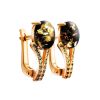 Amber Earrings In Gold-Plated Silver With Green Crystals The Raphael, image 