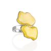 Adjustable Silver Ring With Honey Amber The Trinidad, Ring Size: Adjustable, image 
