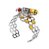 Multicolor Amber Bracelet In Sterling Silver The Bee, image 
