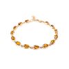 Link Gold Plated Bracelet With Cognac Amber The Astrid, image 