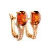 Amber Earrings In Gold-Plated Silver With Champagne Crystals The Raphael, image 