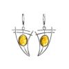Drop Amber Earrings In Sterling Silver The Sail, image 