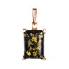 Gold-Plated Silver Pendant With Square Green Amber Stone The Rectangle, image 