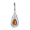 Elegant Cognac Amber Pendant In Sterling Silver The Sevilla, image 