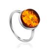 Minimalist Design Silver Amber Ring The Monaco, Ring Size: 13 / 22, image 