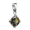 Square Silver Amber Pendant The Byzantium, image 