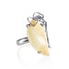 Bold Silver Ring With Mammoth Tusk The Era Collection, Ring Size: Adjustable, image 