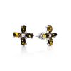 Cross Design Silver Amber Earrings The Supreme, image 