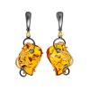 Filigree Design Silver Amber Dangle Earrings The Rialto, image 