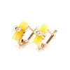 Stylish Gold Amber Earrings With Crystals The Scandinavia, image 