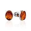 Silver Amber Stud Earrings The Monaco, image 