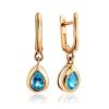 Classic Teardrop Design Gold Topaz Earrings, image 