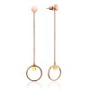Stylish Rose Plated Silver Amber Earrings The Palazzo, image 