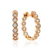 Honeycomb Motif Gold Crystal Hoop Earrings The Roxy, image 