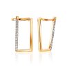 Rectangular Design Gold Crystal Earrings The Roxy, image 