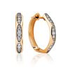 Glam Rock Style Gold Crystal Hoop Earrings The Roxy, image 