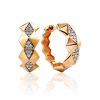 Geometric Design Gold Сrystal Hoop Earrings The Roxy, image 