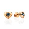 Cute Heart Shaped Gold Topaz Earrings, image 