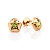 Star Motif Gold Chrysolite Stud Earrings, image 