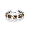 Geometric Design Silver Amber Link Bracelet The Hermitage, Length: 18, image 