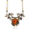 Exclusive Floral Design Brass Amber Necklace The Pandora, Length: 45, image 