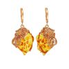 Amber Earrings In Gold-Plated Silver The Dew, image 