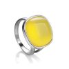 Honey Amber Ring In Sterling Silver The Copenhagen, Ring Size: 11 / 20.5, image 