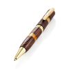 Handcrafted Wenge Wood Pen With Honey Amber The Indonesia, image 
