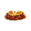 Cherry Amber Braided Bracelet With Yellowish Glass Beads The Fable, image 