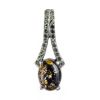 Amber Pendant In Sterling Silver With Green Crystals The Raphael, image 