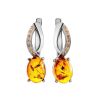Amber Earrings In Sterling Silver With Champagne Crystals The Raphael, image 