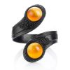 Twist Leather Bracelet With Honey Amber The Nefertiti, image 