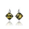 Adorable Green Amber Earrings In Sterling Silver The Rondo, image 