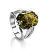 Faceted Amber Ring In sterling Silver The Jazz, Ring Size: 11.5 / 21, image 