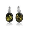 Green Amber Earrings In Sterling Silver The Jazz, image 