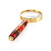 Handmade Amber Magnifying Glass With Wood The Indonesia, image 