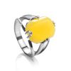 Faceted Amber Ring In Sterling Silver The Jazz, Ring Size: 11.5 / 21, image 