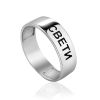 Trendy Silver Band With Engraving, Ring Size: 6.5 / 17, image 
