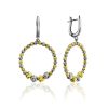 Bicolor Gilded Silver Dangle Hoop Earrings The Sparkling, image 
