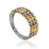Multicolor Gilded Silver Beaded Ring The Sparkling, Ring Size: 6 / 16.5, image 