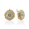 Floral Design Silver Topaz Earrings, image 