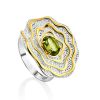 Gorgeous Silver Chrysolite Floral Ring, Ring Size: 8.5 / 18.5, image 