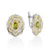 Gorgeous Silver Chrysolite Floral Earrings, image 