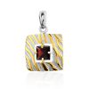 Geometric Design Gilded Silver Garnet Pendant, image 