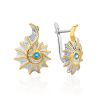 Shell Motif Silver Topaz Earrings, image 